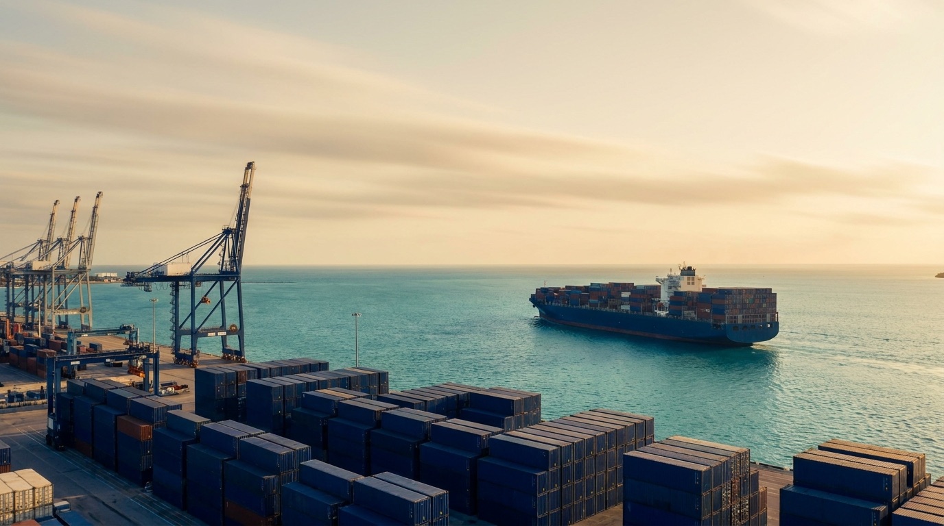 Aerial view of Miami port — Roman Wholesale distribution hub